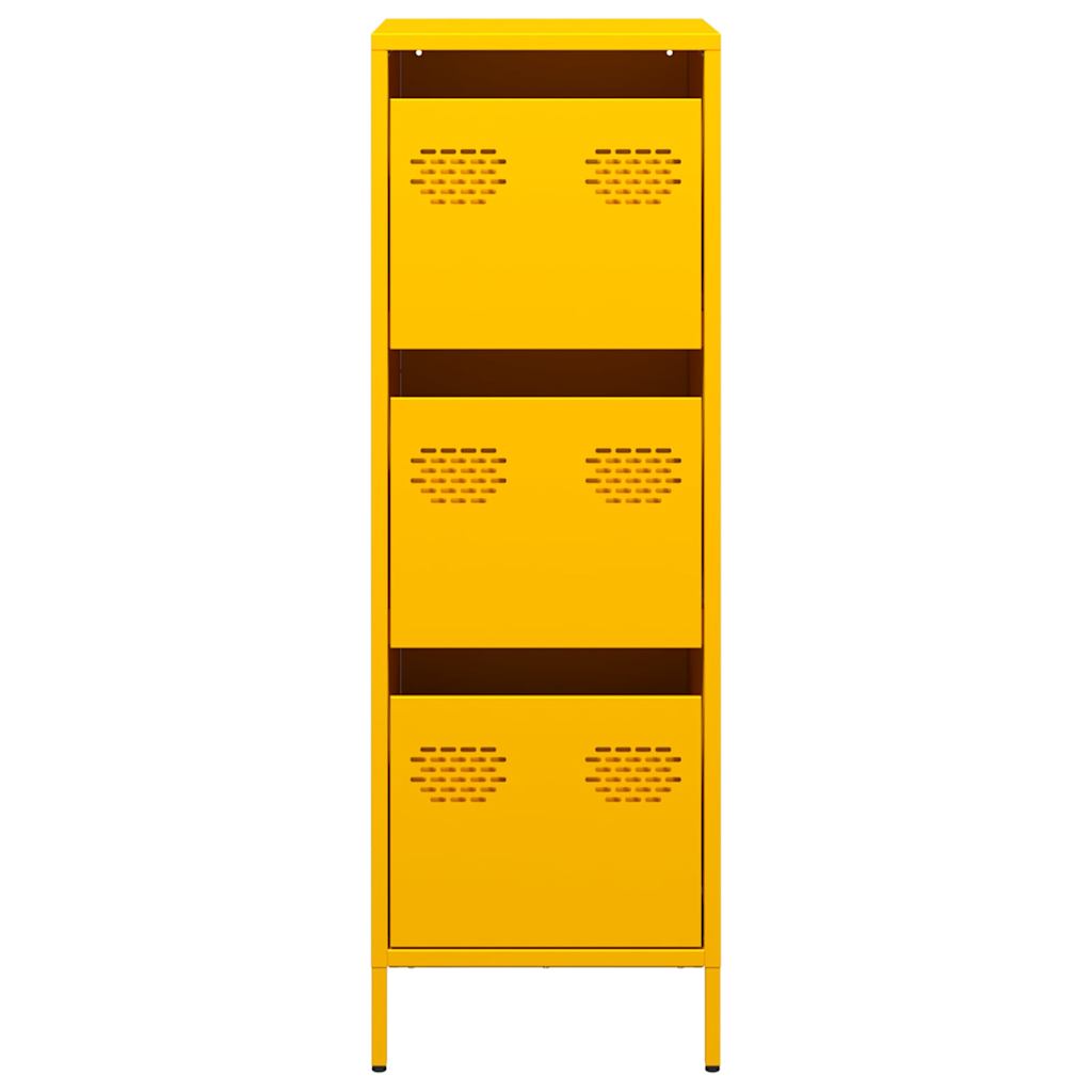 Highboard Senfgelb 39x35x103,5 cm Stahl