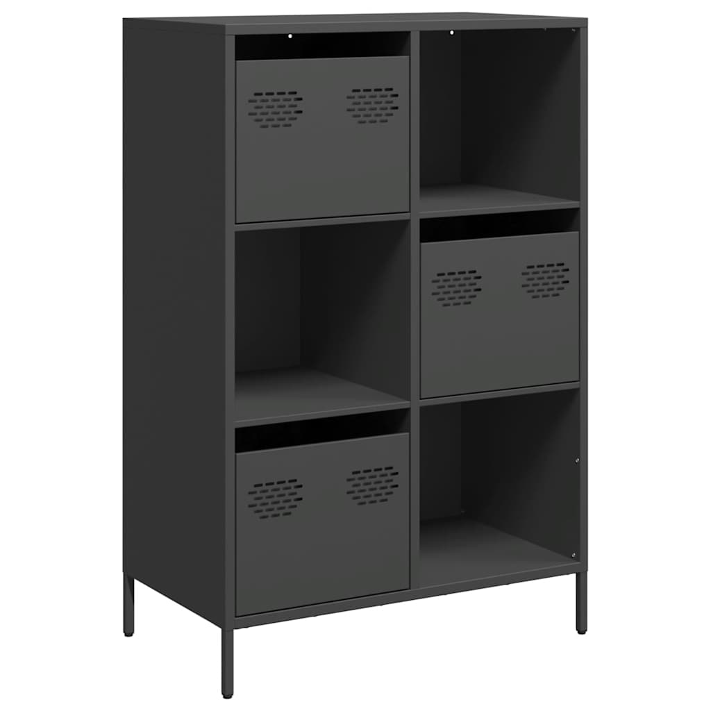 Highboard Schwarz 68x39x103,5 cm Stahl