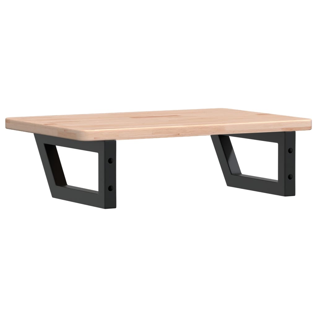 Waschtischplatte mit Halterung Stahl und Massivholz Eiche