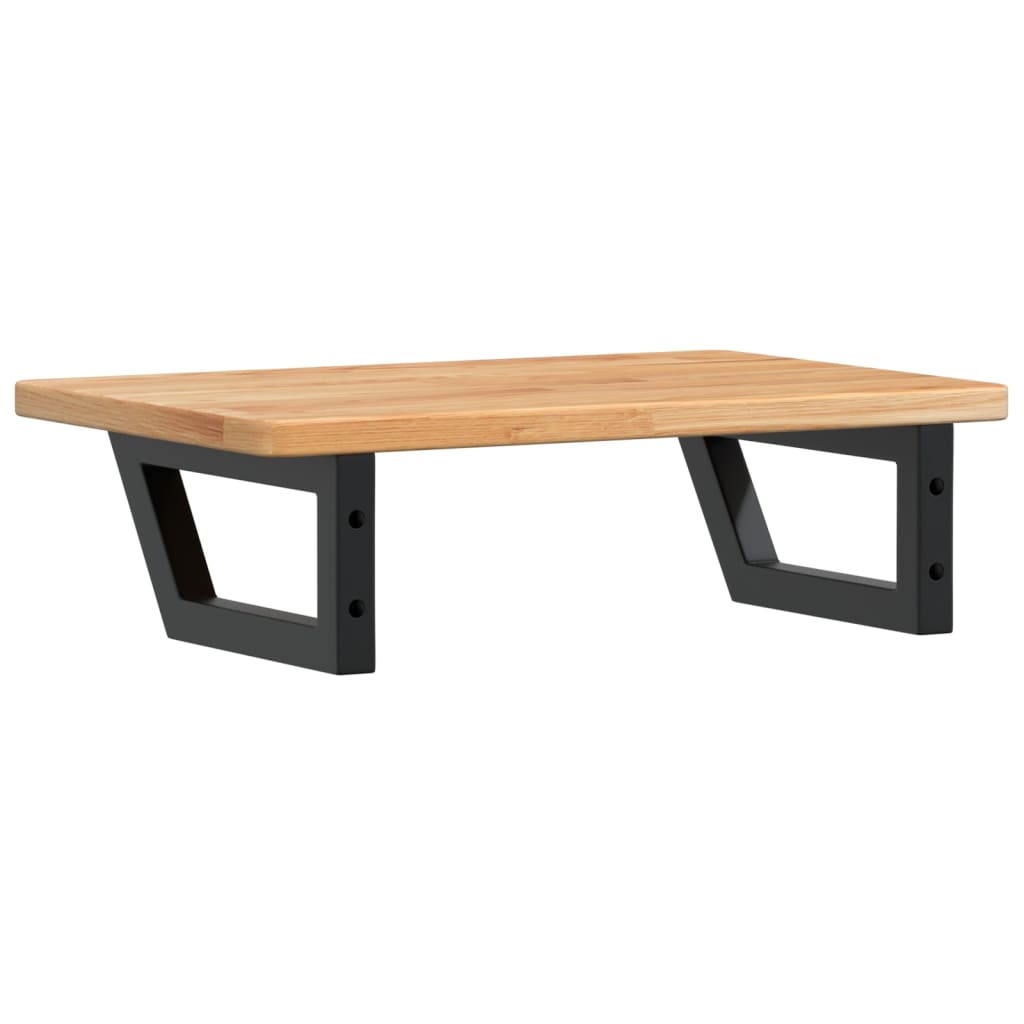 Waschtischplatte mit Halterung Stahl und Massivholz Eiche