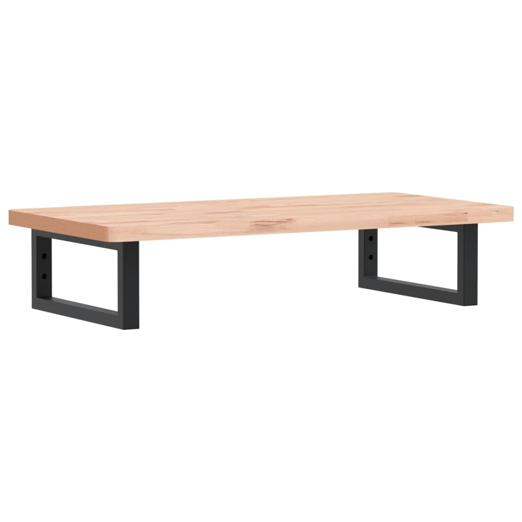 Waschbeckenregal Wandmontage Stahl und Massivholz Buche