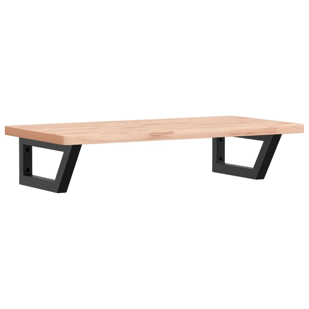 Waschbeckenregal Wandmontage Stahl und Massivholz Buche