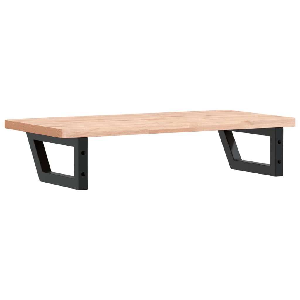 Waschbeckenregal Wandmontage Stahl und Massivholz Buche