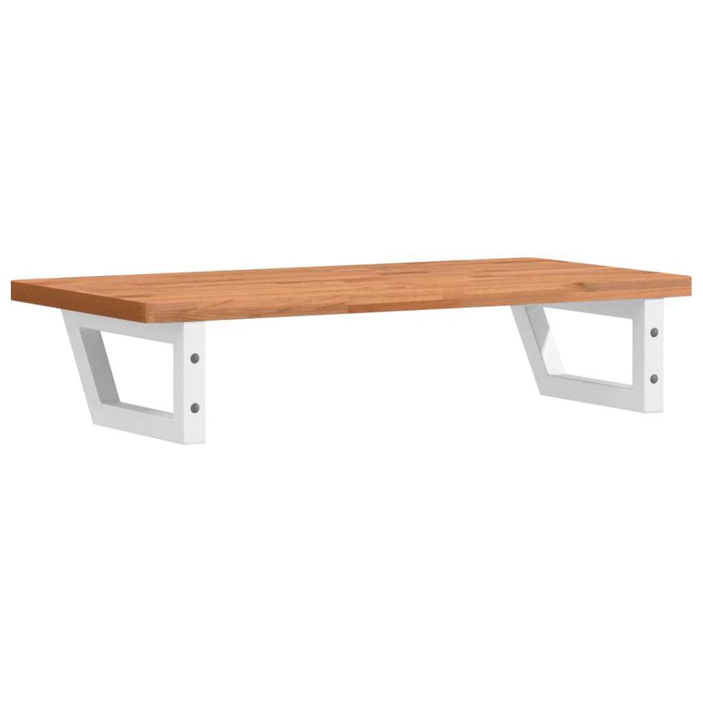 Waschbeckenregal Wandmontage Stahl und Massivholz Buche