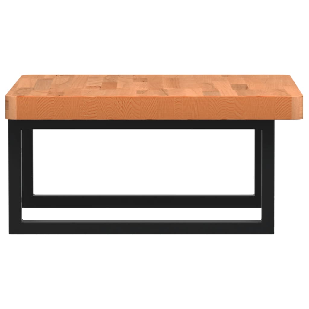 Waschbeckenregal Wandmontage Stahl und Massivholz Buche