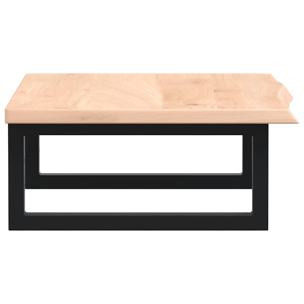 Waschtischplatte mit Halterung Stahl und Massivholz Eiche
