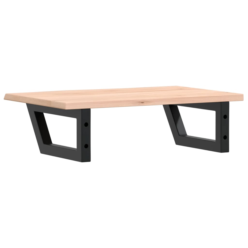 Waschtischplatte mit Halterung Stahl und Massivholz Eiche