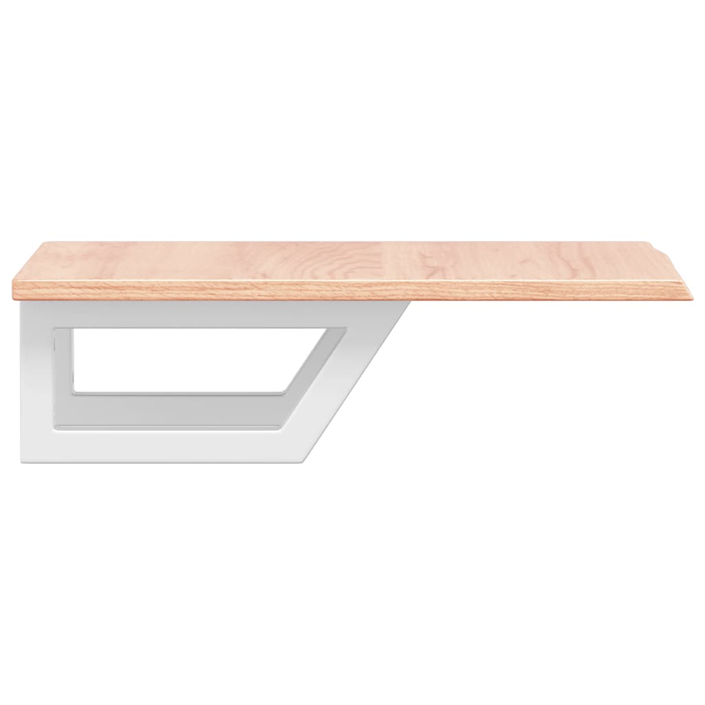 Waschtischplatte mit Halterung Stahl und Massivholz Eiche
