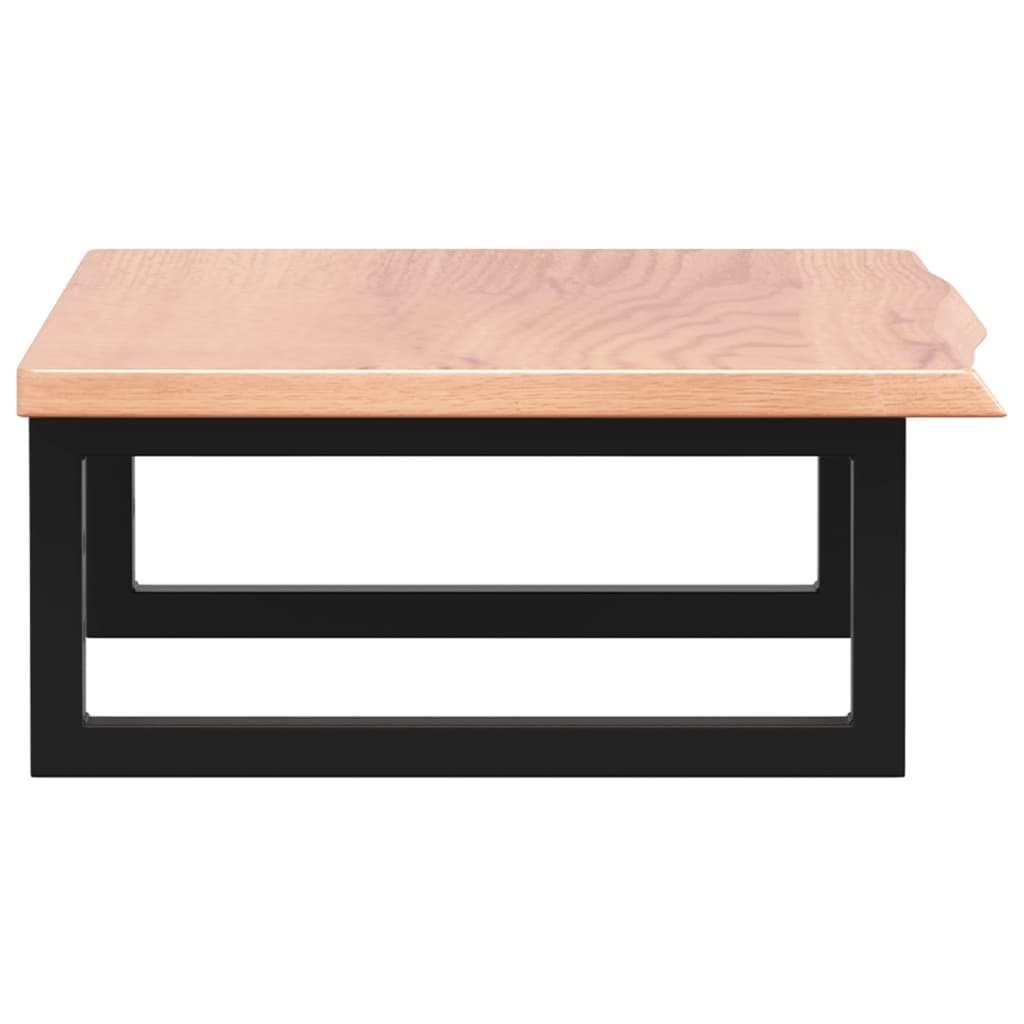 Waschtischplatte mit Halterung Stahl und Massivholz Eiche