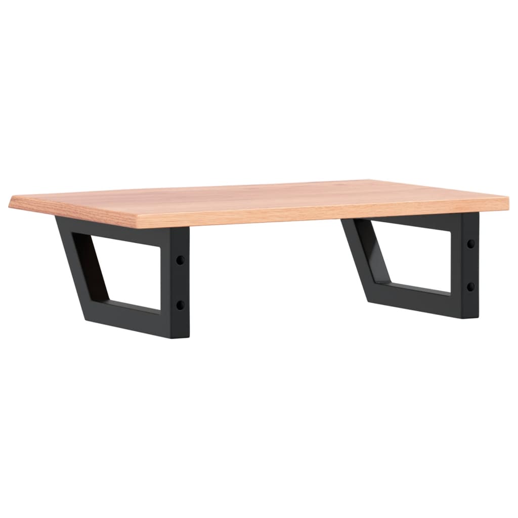Waschtischplatte mit Halterung Stahl und Massivholz Eiche