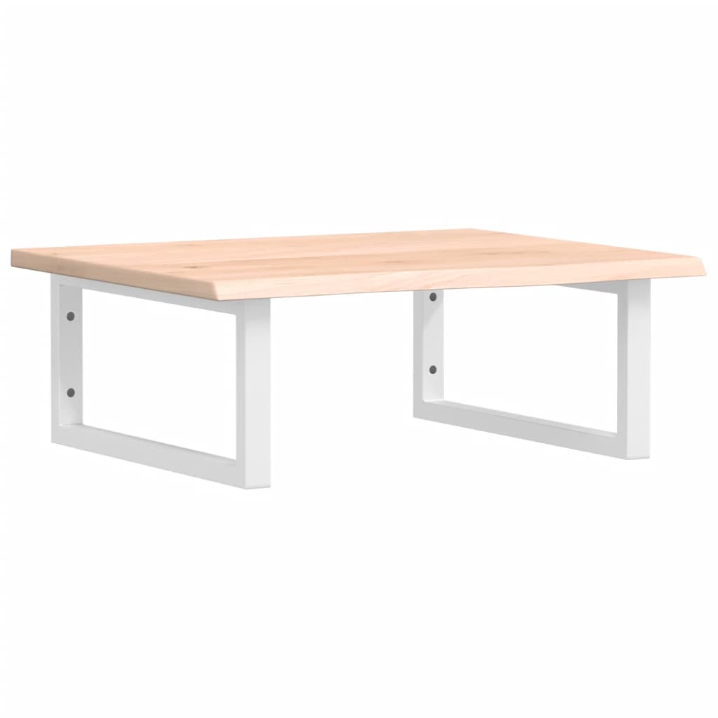 Waschtischplatte mit Halterung Stahl und Massivholz Eiche
