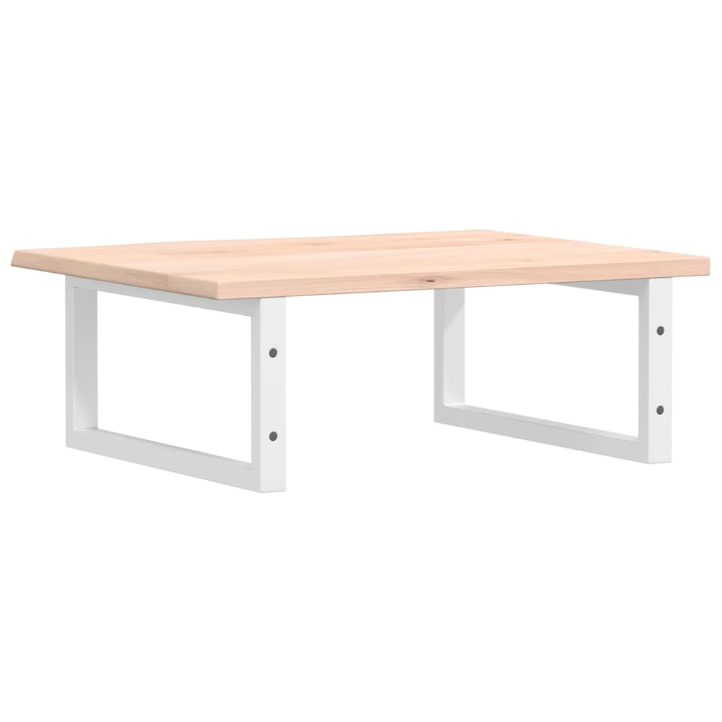 Waschtischplatte mit Halterung Stahl und Massivholz Eiche
