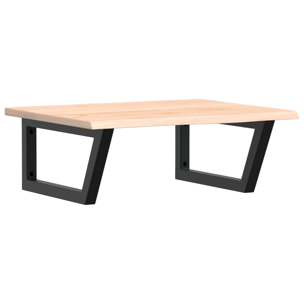 Waschtischplatte mit Halterung Stahl und Massivholz Eiche