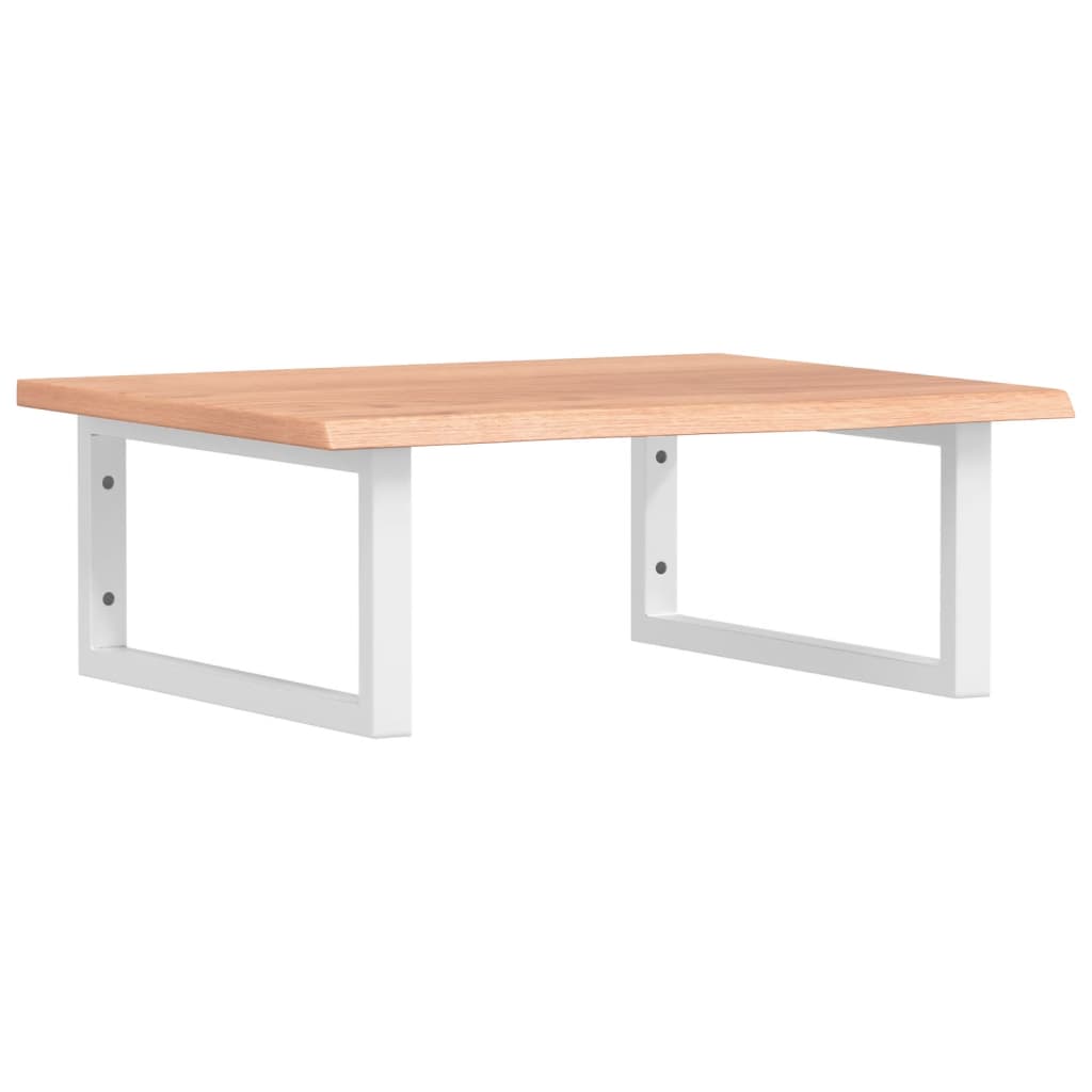 Waschtischplatte mit Halterung Stahl und Massivholz Eiche