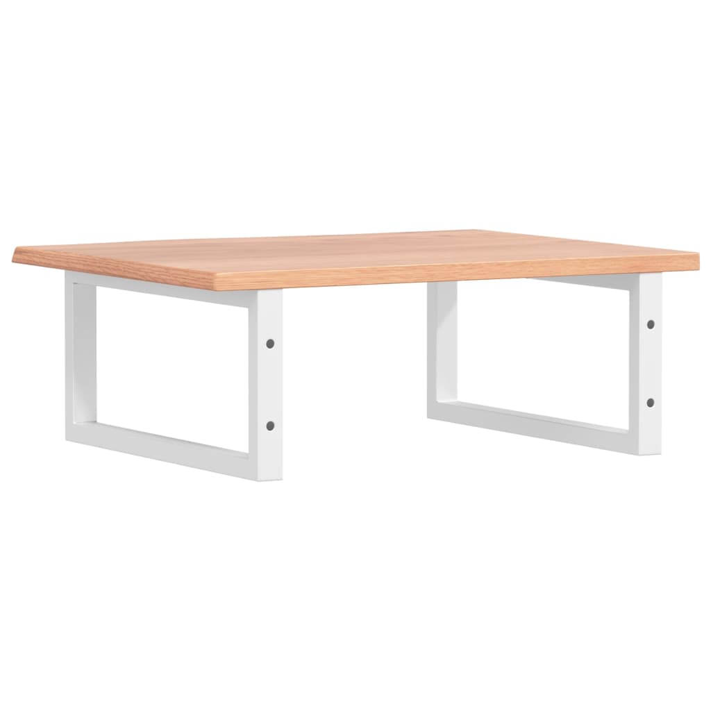 Waschtischplatte mit Halterung Stahl und Massivholz Eiche