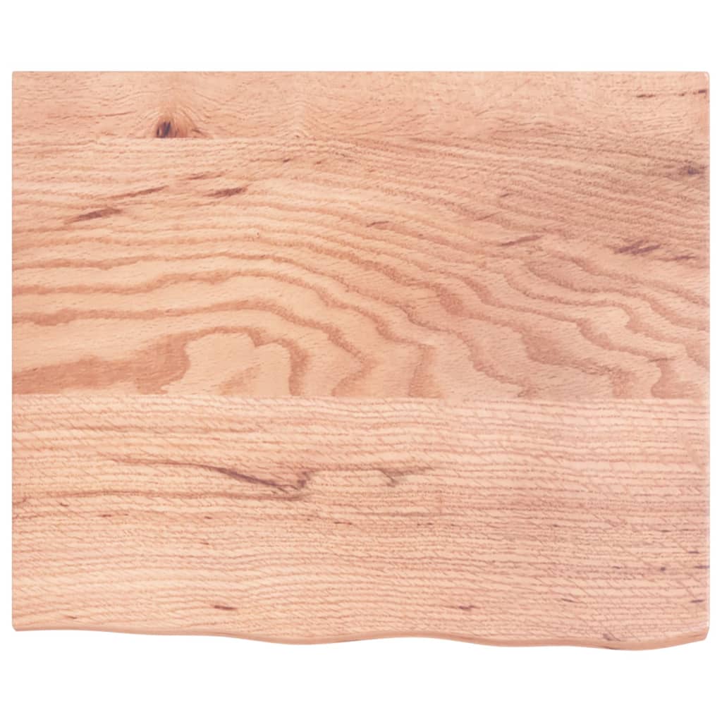 Waschtischplatte mit Halterung Stahl und Massivholz Eiche