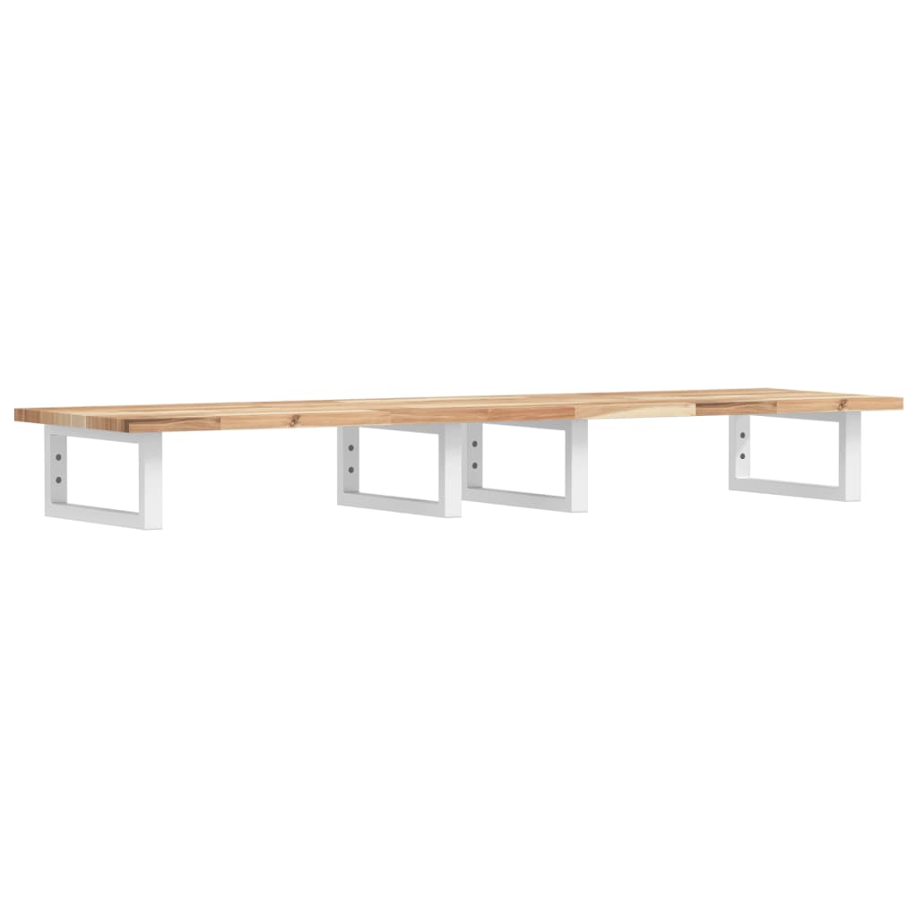 Waschbeckenregal Wandmontage Stahl und Akazienholz