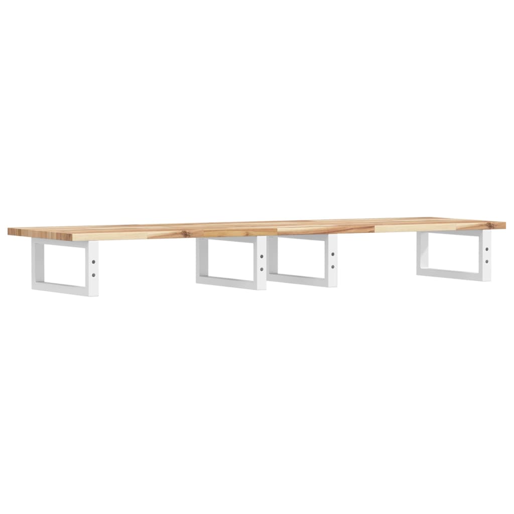 Waschbeckenregal Wandmontage Stahl und Akazienholz