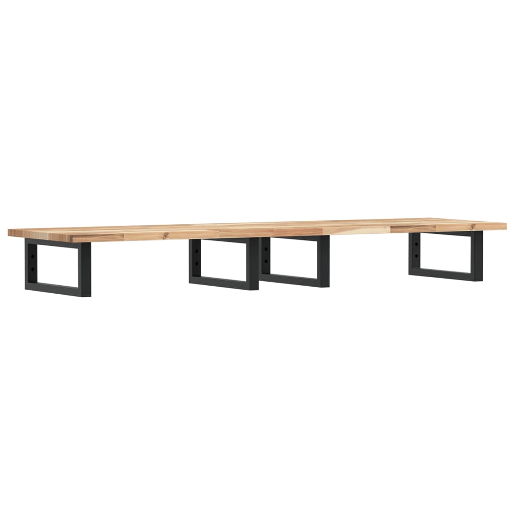 Waschbeckenregal Wandmontage Stahl und Akazienholz
