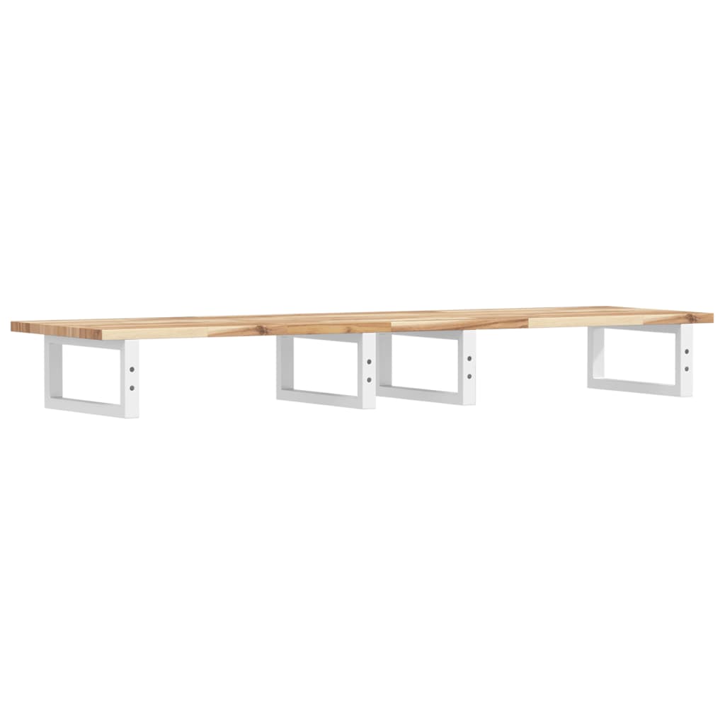 Waschbeckenregal Wandmontage Stahl und Akazienholz