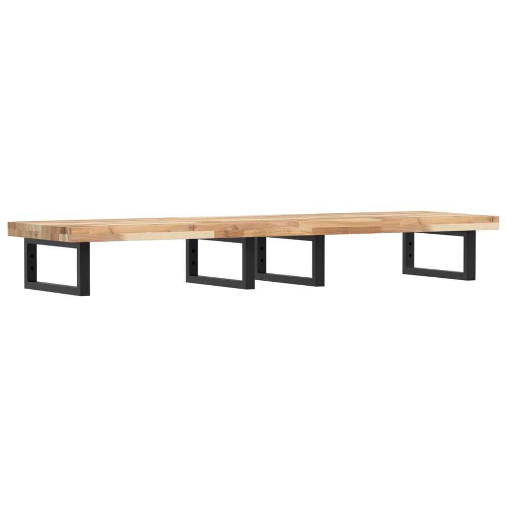 Waschbeckenregal Wandmontage Stahl und Akazienholz