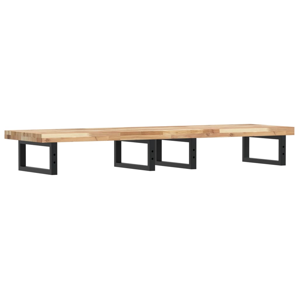 Waschbeckenregal Wandmontage Stahl und Akazienholz