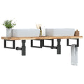 Waschbeckenregal Wandmontage Stahl und Akazienholz