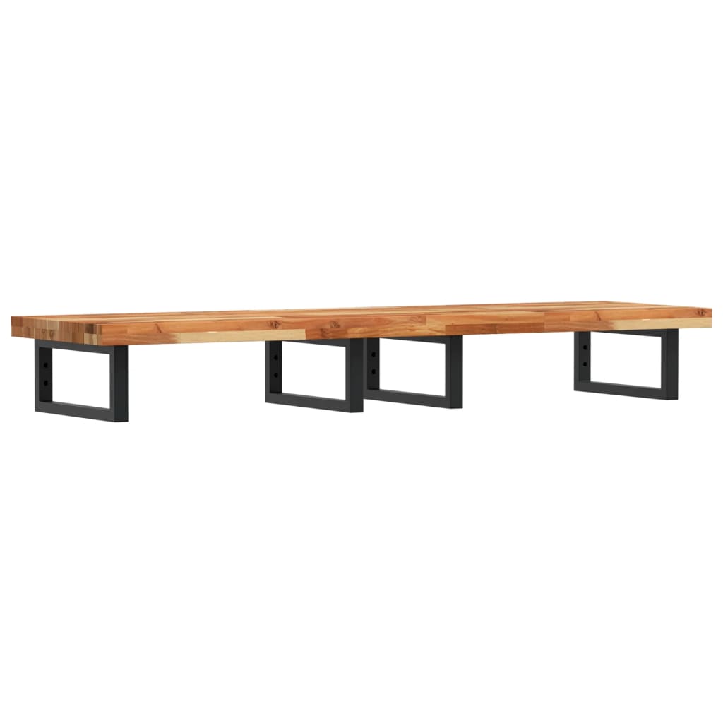 Waschbeckenregal Wandmontage Stahl und Akazienholz