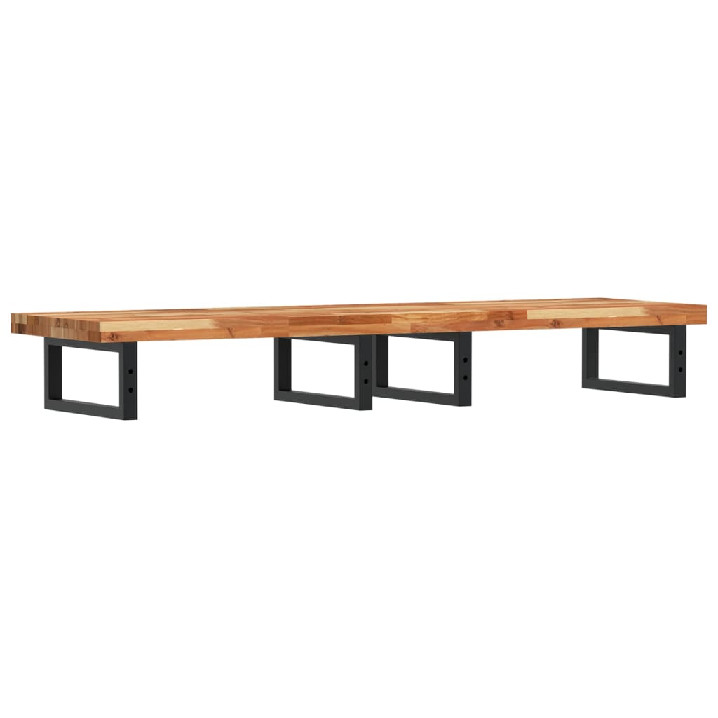 Waschbeckenregal Wandmontage Stahl und Akazienholz