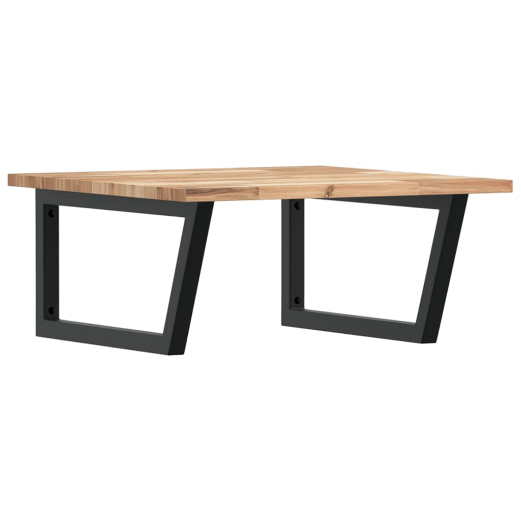 Waschbeckenregal Wandmontage Stahl und Akazienholz
