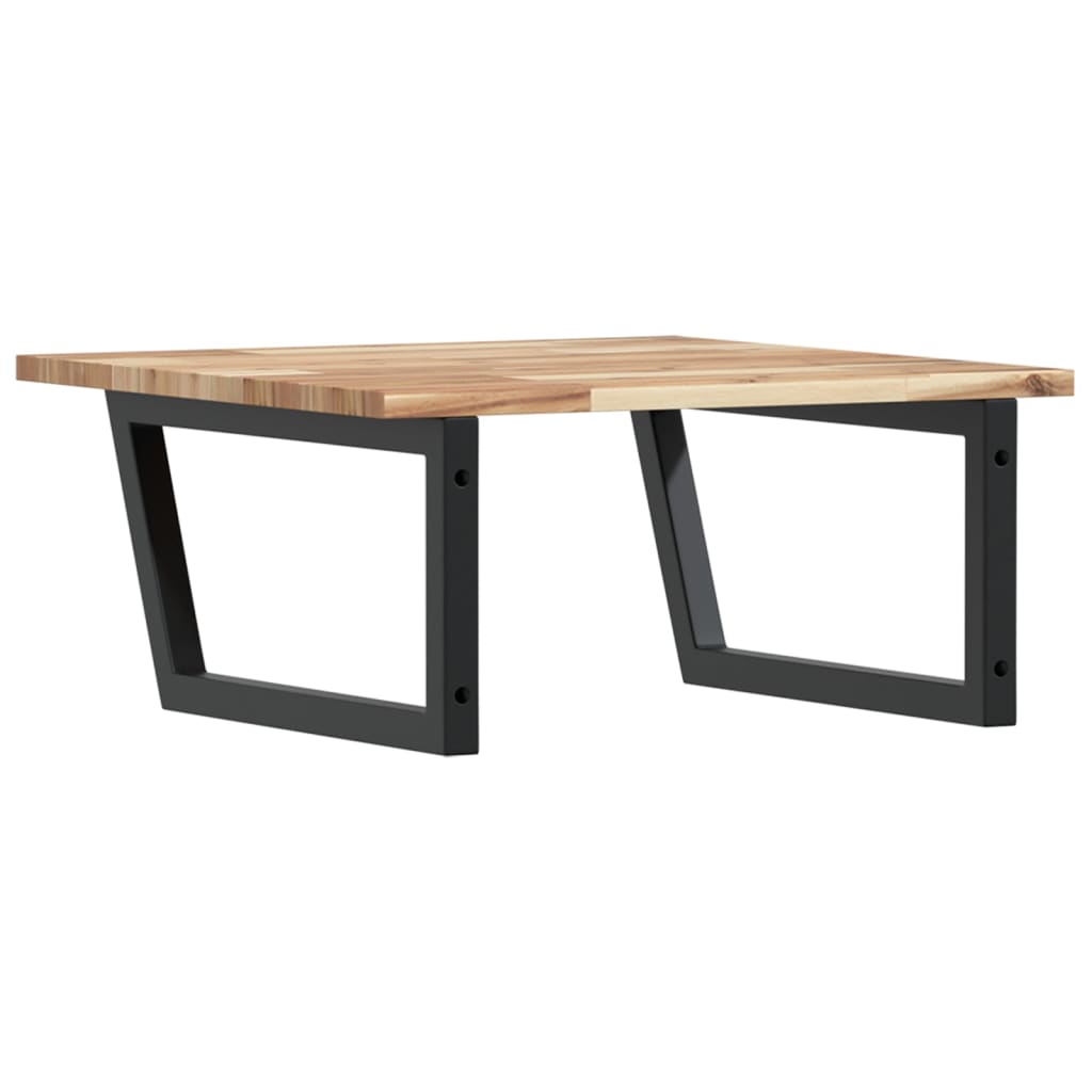 Waschbeckenregal Wandmontage Stahl und Akazienholz