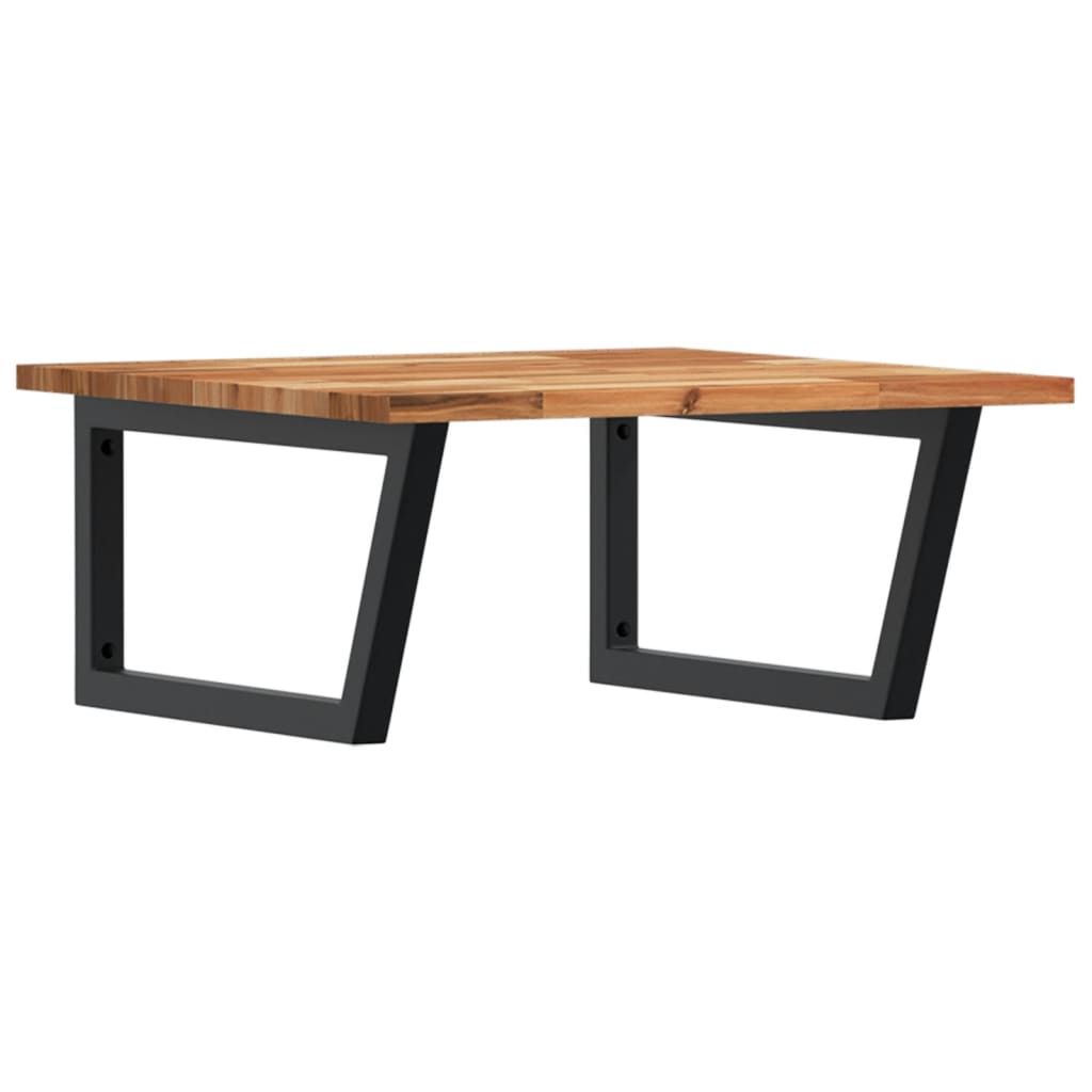 Waschbeckenregal Wandmontage Stahl und Akazienholz