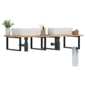Waschbeckenregal Wandmontage Stahl und Akazienholz