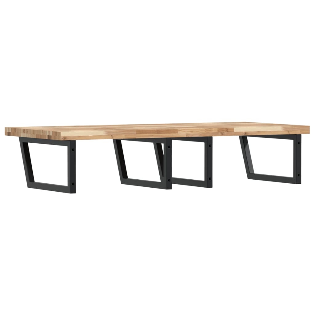 Waschbeckenregal Wandmontage Stahl und Akazienholz