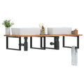 Waschbeckenregal Wandmontage Stahl und Akazienholz