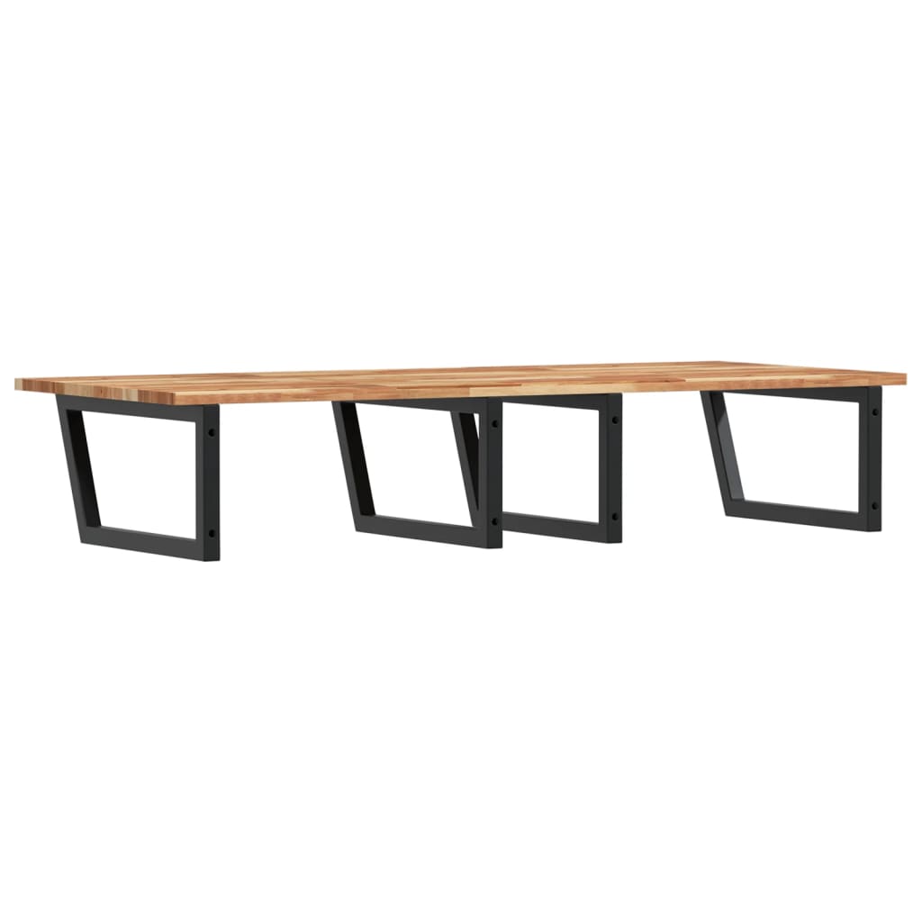 Waschbeckenregal Wandmontage Stahl und Akazienholz