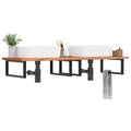 Waschbeckenregal Wandmontage Stahl und Massivholz Buche