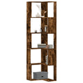 Eck-Bücherregal 5 Böden Räuchereiche 50x50x179 cm Holzwerkstoff