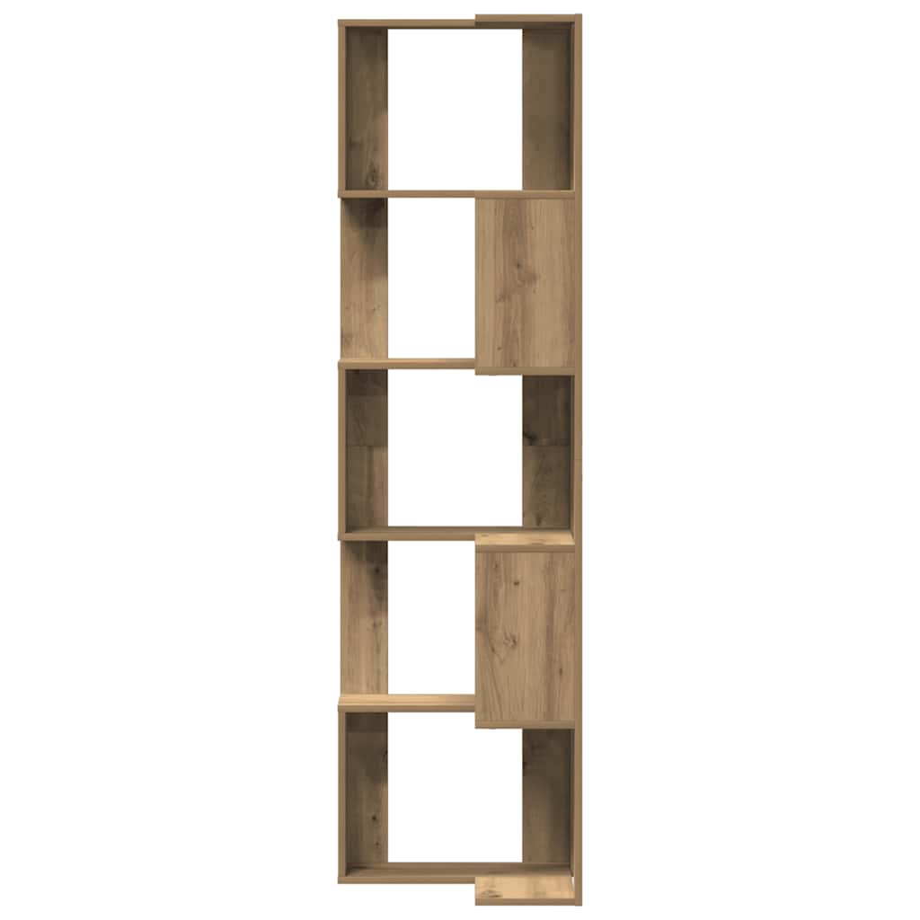 Eck-Bücherregal 5 Böden Artisan-Eiche 50x50x179cm Holzwerkstoff