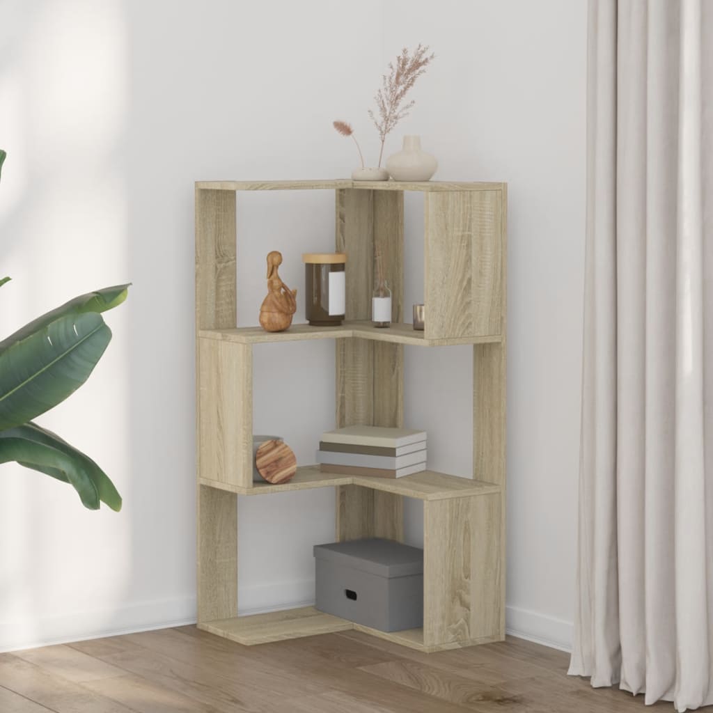 Eck-Bücherregal 3 Böden Sonoma-Eiche 50x50x102 cm Holzwerkstoff