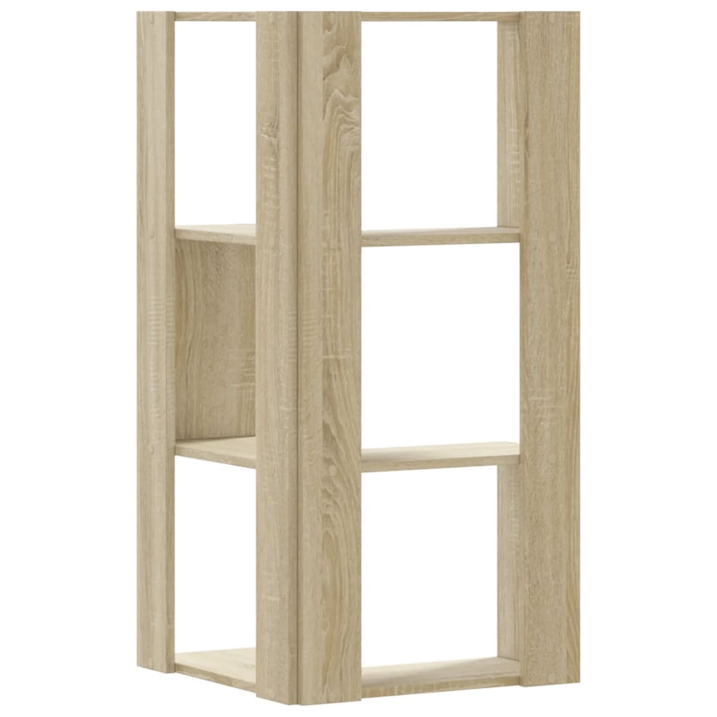 Eck-Bücherregal 3 Böden Sonoma-Eiche 50x50x102 cm Holzwerkstoff