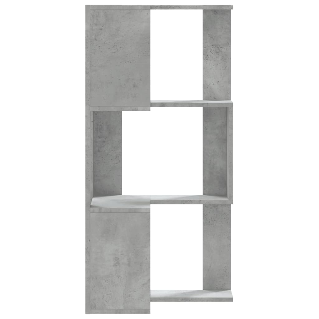 Eck-Bücherregal 3 Böden Betongrau 50x50x102 cm Holzwerkstoff