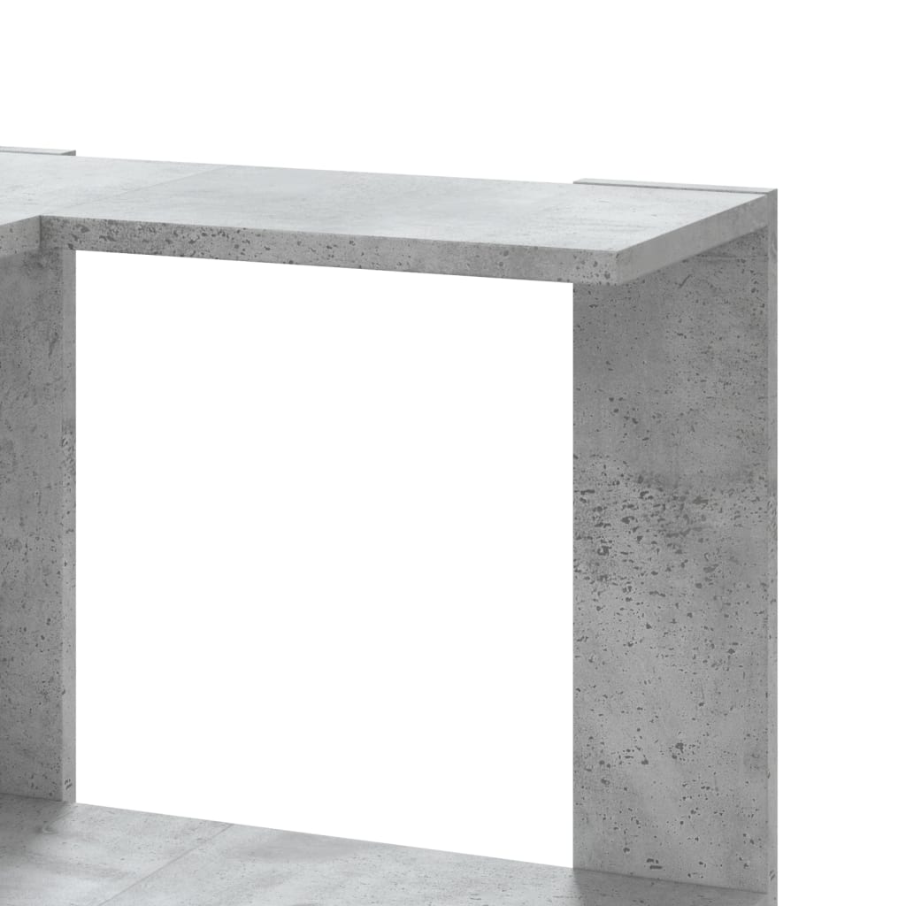 Eck-Bücherregal 3 Böden Betongrau 50x50x102 cm Holzwerkstoff