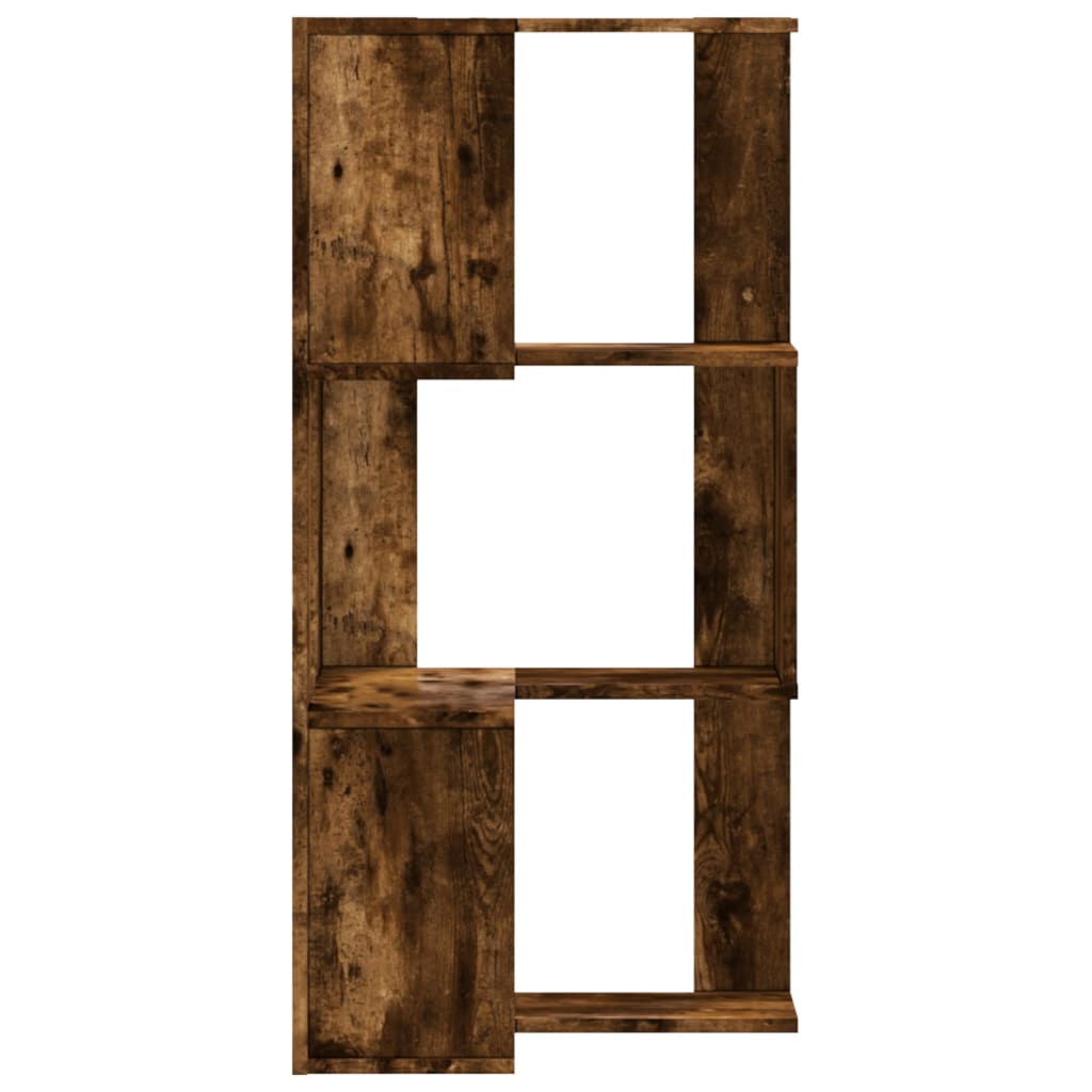 Eck-Bücherregal 3 Böden Räuchereiche 50x50x102 cm Holzwerkstoff
