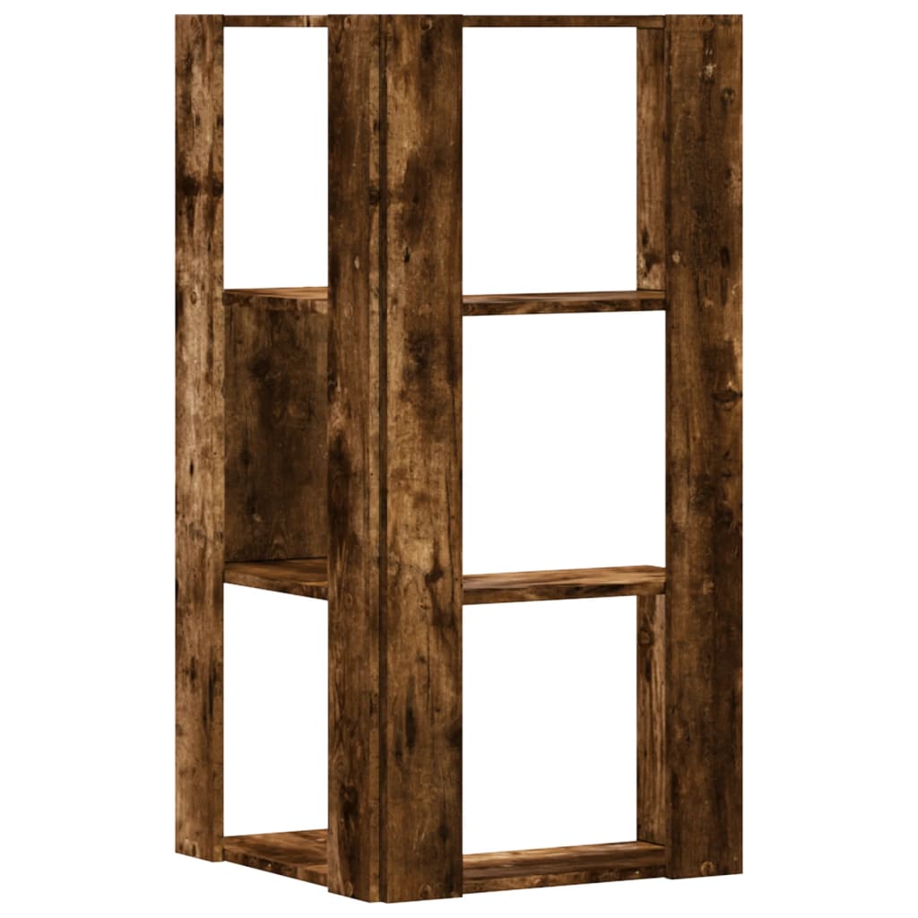 Eck-Bücherregal 3 Böden Räuchereiche 50x50x102 cm Holzwerkstoff