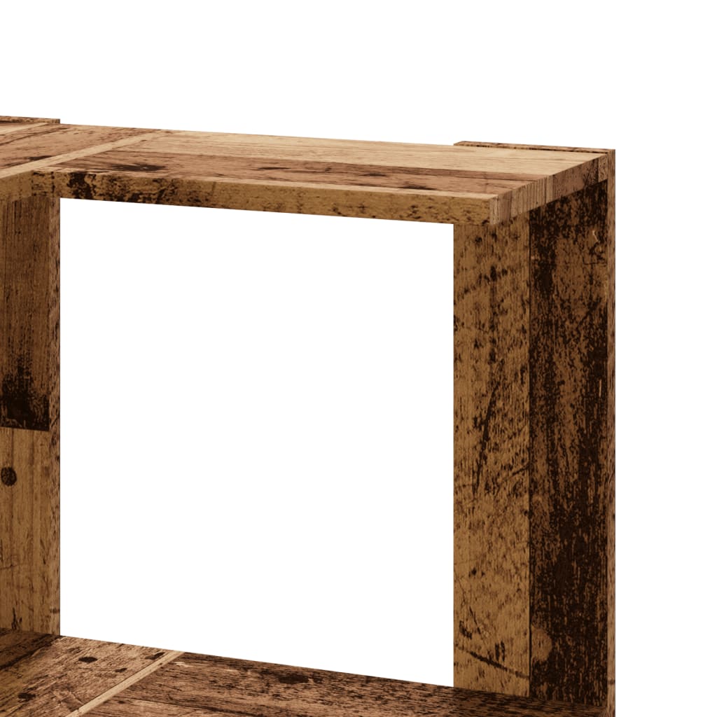 Eck-Bücherregal 3 Böden Altholz-Optik 50x50x102cm Holzwerkstoff
