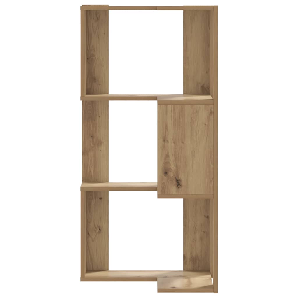 Eck-Bücherregal 3 Böden Artisan-Eiche 50x50x102cm Holzwerkstoff