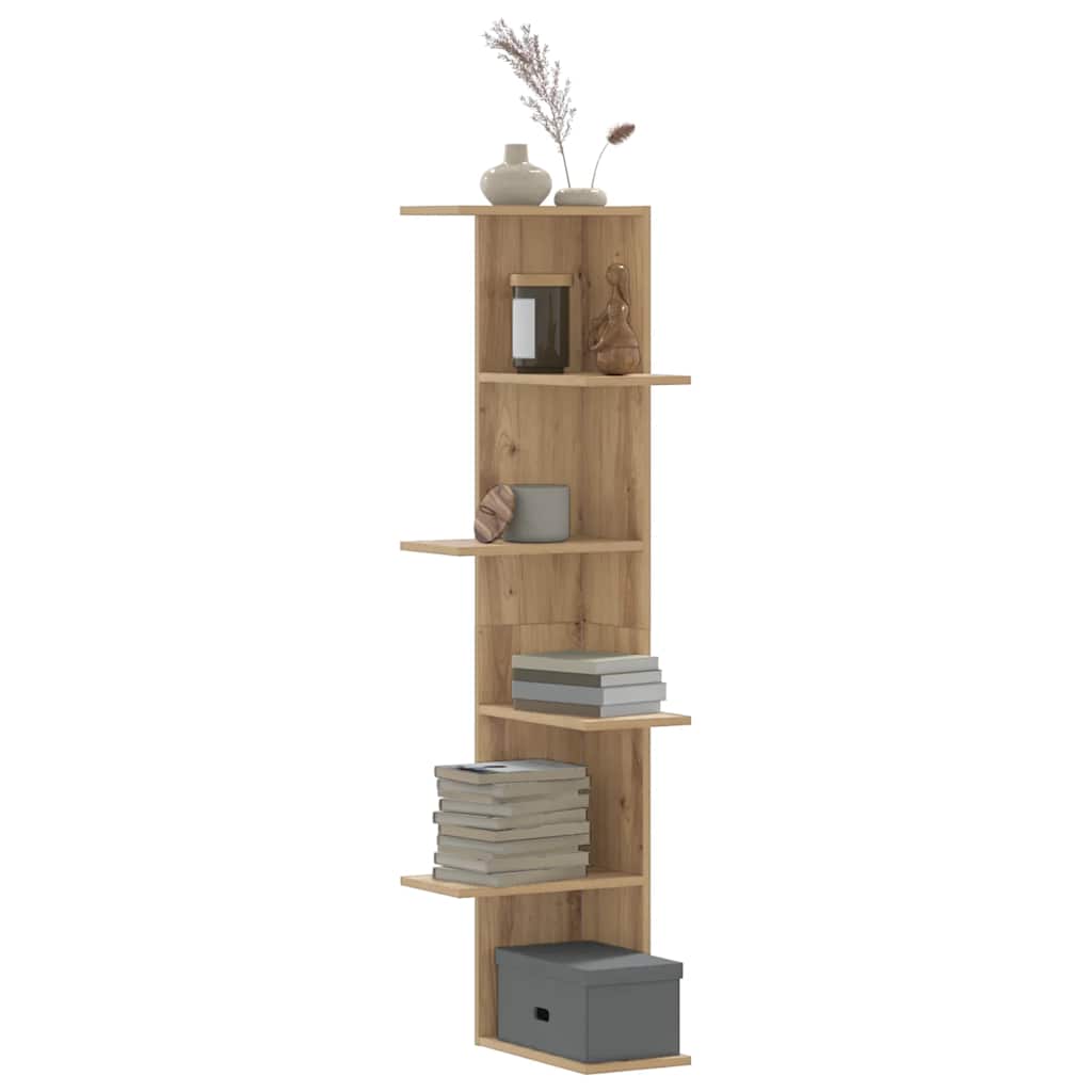 Wand-Eckregal Artisan-Eiche 36,5x36,5x140 cm Holzwerkstoff