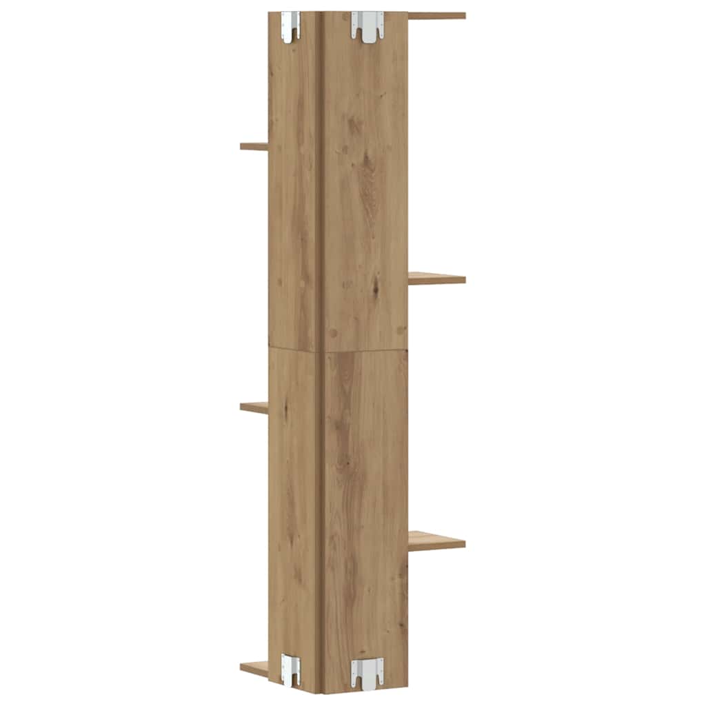 Wand-Eckregal Artisan-Eiche 36,5x36,5x140 cm Holzwerkstoff