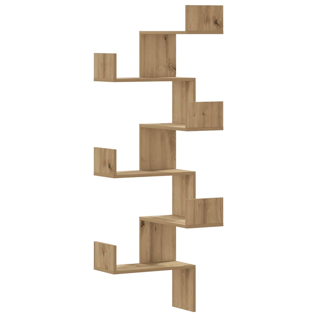 Wand-Eckregal Artisan-Eiche 45x45x147 cm Holzwerkstoff